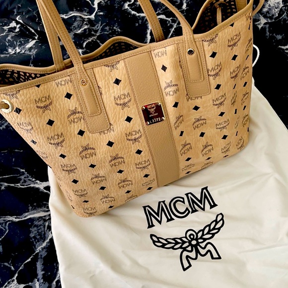 MCM, Bags, Mcm Visetos Pochette Liz Shopper Tote Pouch